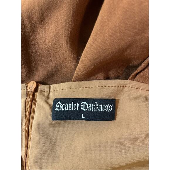 Scarlett Darkness L Corset Dress Brown Earthy Goblincore Festival Whimsigoth - Picture 9 of 10